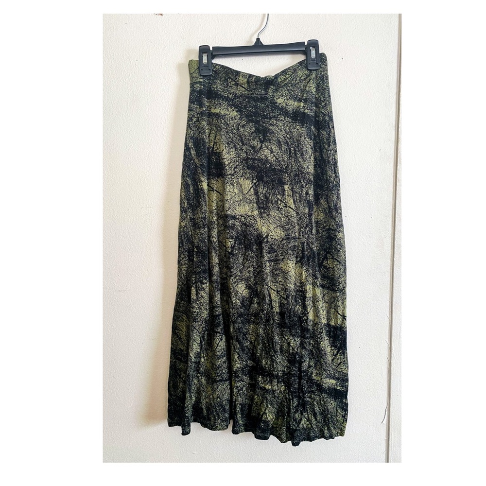 woodland maxi skirt • tree prints • forest green